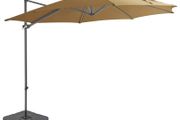 Outdoor Umbrella with Portable Base Taupe