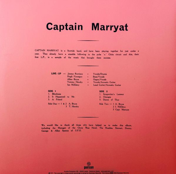 Captain Marryat - Self Titled Vinyl LP Rare 180g