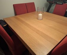 Solid Oak Dining table and 8 chairs
