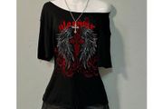 Fabulous Black Top with Rock/Goth Style Vibes size 20