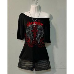 Fabulous Black Top with Rock/Goth Style Vibes size 20