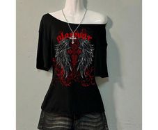 Fab Top with Rock/Goth Style Vibes size 20 + matching necklaces available