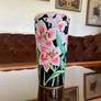 Vintage Metal Ware St Michaels Shortbread Tin Cannister Pink Stargazer Lilies Lid Nice Image 2