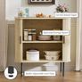 Buffet Storage Cabinet for Living Room, Kitchen Cupboard with Tambour Sliding Door Image 3