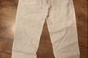 White Linen 3/4 length Trousers