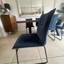 100% European Solid Oak dining table & Navy Velvet Chairs Image 5