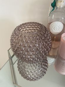 Glass Bubble Dusty Pink Candle Holder