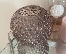 Glass Bubble Dusty Pink Candle Holder