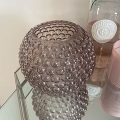 Glass Bubble Dusty Pink Candle Holder