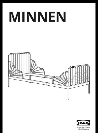 IKEA Pink Minnen Extendable Kids Bed and Mattress