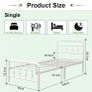 3ft Single Bed Frame with Victorian Headboard and Footboard Image 2