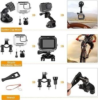 NEW SALE | 52 IN 1 Accessories Kit compatible with GoPro HERO 11/10/9 Black, Waterproof Housing+Filters +Silicone Case Kit+Head Chest Strap+Suction Cup