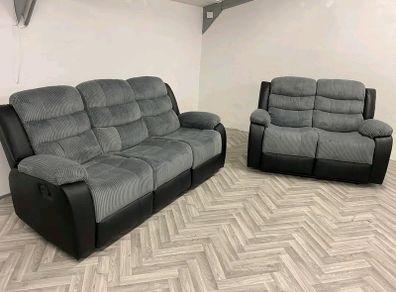 Tara 3+2 Corduroy Grey Fabric Sofa Set