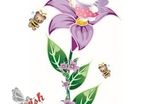 Nice Hello Kitty And Flower Pvc Art Wall Sticker