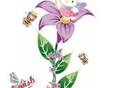 Nice Hello Kitty And Flower Pvc Art Wall Sticker