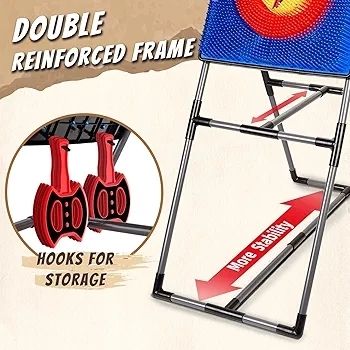 Axe Throwing Game for Backyard, Axe Throwing Target Set with 16 Throwing Axes Outdoor Games Indoor Carnival Yard Lawn Backyard Games for Age 6-12