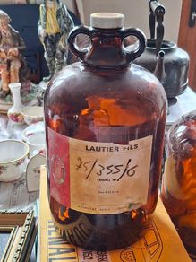 Lautier Fils amber glass demijohn bottle, Postage Available or Collection