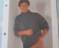 New - Knitting Pattern - Gents Cable Pullover - #