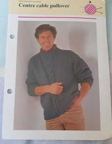 New - Knitting Pattern - Gents Cable Pullover - #