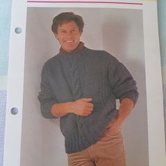 New - Knitting Pattern - Gents Cable Pullover - #