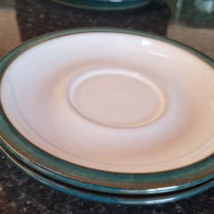 denby greenwich  tea saucers
