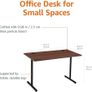 Office Computer Desk, Walnut Desktop and Black Frame, Rectangular, Simple Assembly, 120 x 60 x 73.6 cm Image 2