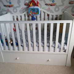 White Sleigh Cot Bed