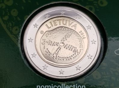 Lithuania 2016 year Brilliant Uncirculated 2 Euro coin.