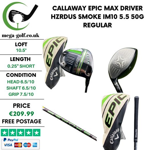 Callaway Epic Max Driver / 10.5 Degree / Hzrdus Smoke iM10 5.5 50g Regular