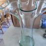 LARGE Vintage Blue/Green Vase With Deep Ruffled Flared Neck Image 3