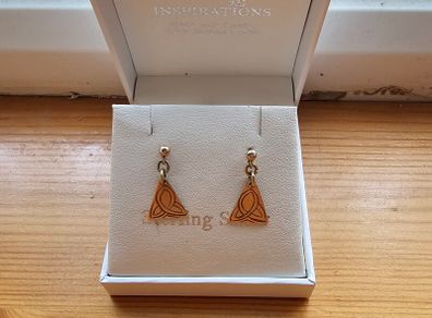9ct Solid Gold Celtic Triangle Earrings