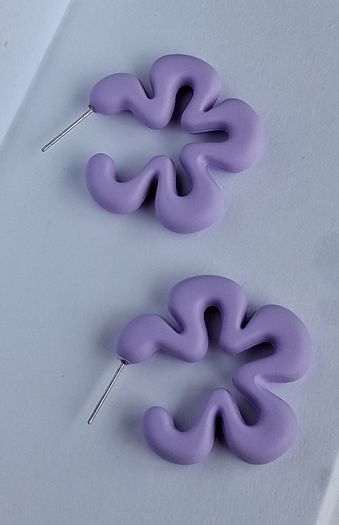 Lilac Silhouette Five Petal Flower Earrings
