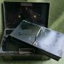 Vintage Black Metal Cash Box Document Tin Black Metal Tin Office Metal Box Supplies Office Image 4