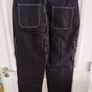 Boohoo Man black cotton cargo pants trousers 36 waist and 30 leg in excellent condition and new with tags see last two photos for exact measurements FREE STANDARD POSTAGE INCLUDED Image 4