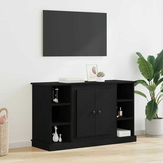 Sideboard Black Oak 100 x 35.5 x 60 cm Engineered Wood