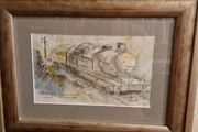 Framed Watercolour of A8 Class Loco train