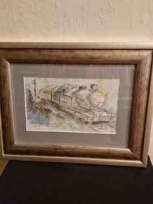 Framed Watercolour of A8 Class Loco train