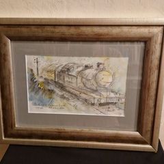 Framed Watercolour of A8 Class Loco train