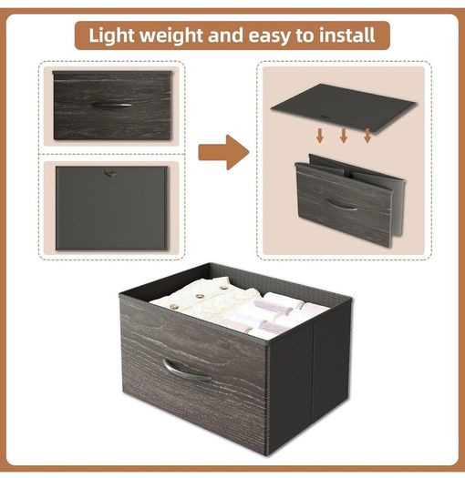 8 Drawers Chest of Drawers, Fabric Storage Dresser Vertical with Spacious Wooden Tabletop
