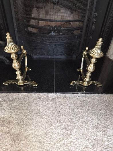 old brass  fire  dogs