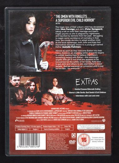 Orphan DVD Movie Staring Vera Farmiga, Peter Sarsgaard and Isabelle Fuhrman