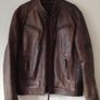 Mens Tan leather Echtes Leder biker style jacket size M heavy FREEPOST Image 4