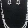 Silver/Crystal Bridal Neck Piece and Earrings Image 3