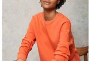 Mint Velvet Orange Side Zip Sweatshirt Cotton Blend  Size M