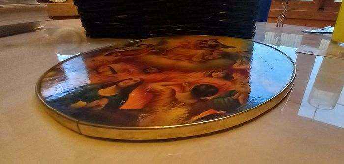 Oval vintage religious print, bought in Portugal, D18, post 8e