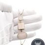 925 Vintage Sterling Silver Rose Quartz & Mother Of Pearl Necklace Image 8