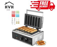 Commercial Waffle Stick Maker Waffle Baker Hot Dog Waffle Iron 1500W