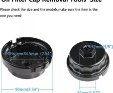 64.5mm 14 Flutes Oil Filter Wrench Cap Black Oil Filter Cap Removal Tool for Toyota Lexus Tundra Tacoma Highlander Camry 4 Runner RAV4