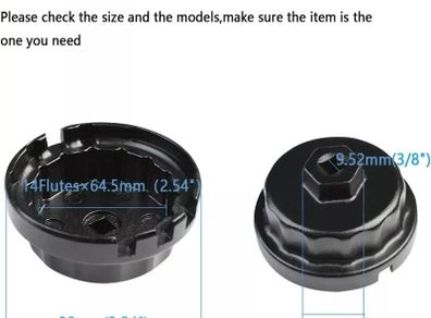 64.5mm 14 Flutes Oil Filter Wrench Cap Black Oil Filter Cap Removal Tool for Toyota Lexus Tundra Tacoma Highlander Camry 4 Runner RAV4