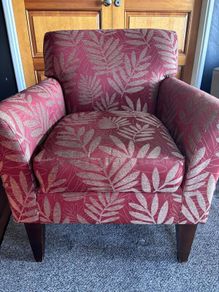 Armchair - gold/red fabric